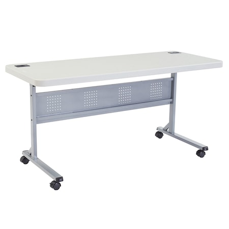 Global Industrial Rectangle Flip-Top Table, 24 in W, 72 in L, 29-1/2 in H 695740